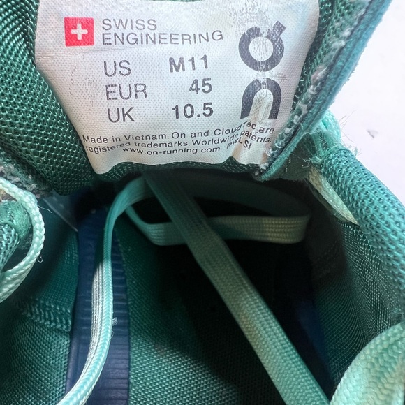 On Cloud X Men's Size 11 Running Shoes Storm Tide Blue Green Gym Trainer Sneaker - Picture 5 of 7